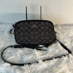 Coach Black Signature Jacquard Crossbody Bag